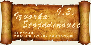 Izvorka Stojadinović vizit kartica